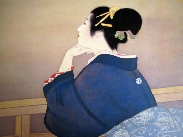 Uemura Shoen Painting - Women Waiting for the Moon to Rise Uemura Shoen Bijin ga beautiful women